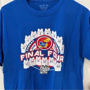 Kansas Jayhawks 2018 Final Four T-Shirt Blue 84 Size Large NCAA KU